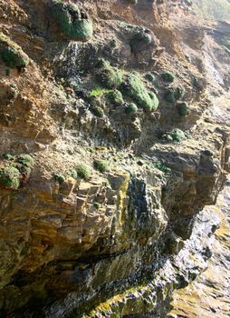 waterfall flowing down the face of a cliff