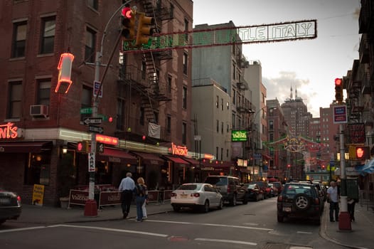 Mott and Chester st., chinatown, "little italy", looking down st.