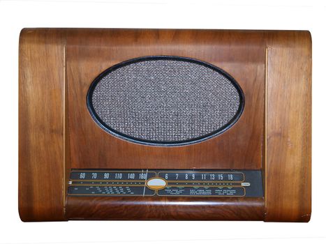 Antique Radio isolated with clipping path     