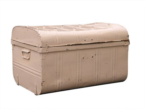 Old Metal Chest isolated with clipping path          