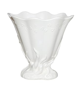 Antique White Vase isolated with clipping path          