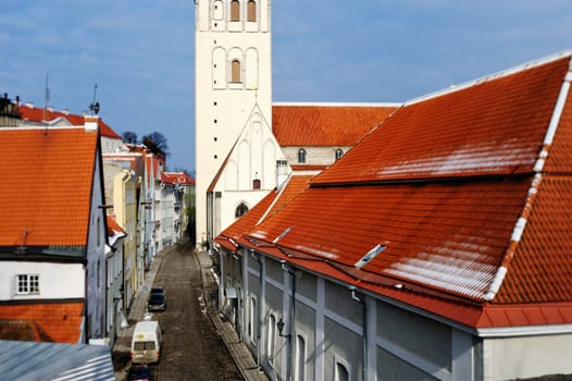 Red tiled roofs of the medieval city