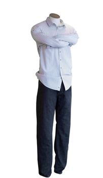 Shop Mannequin with folded arms isolated with clipping path    