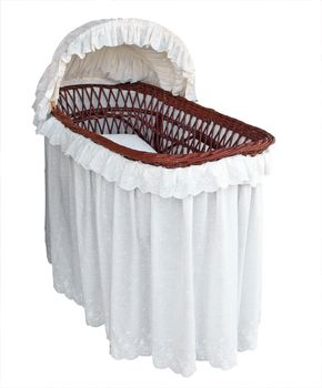 Covered Cane Bassinet Isolated with clipping path        