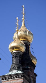 The russian church in Copenhagen, the golden spire