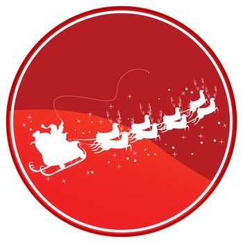 Flying Reindeer warning sign, isolated object over white background
