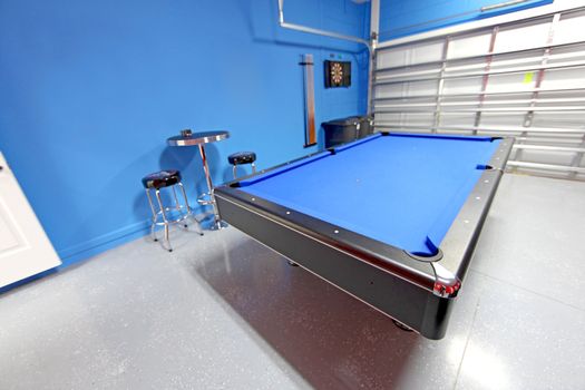 A Games Room with Pool Table in a Garage