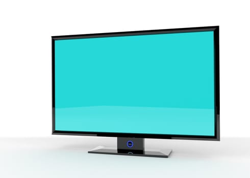 Flat Lcd tv/monitor on white background with light shadows for better depth.
