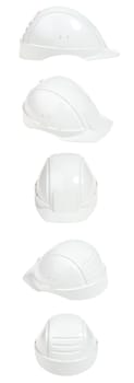 Five helmet isolated on white. Clipping path