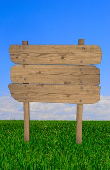 empty vintage wood notice board or sign