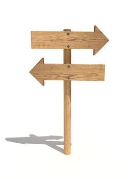 Two way wood sign/arrows