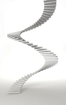 white spiral stair in white room