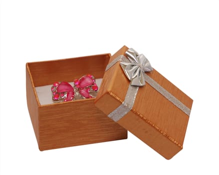 Jewelry with open Box  isolated with cipping path      