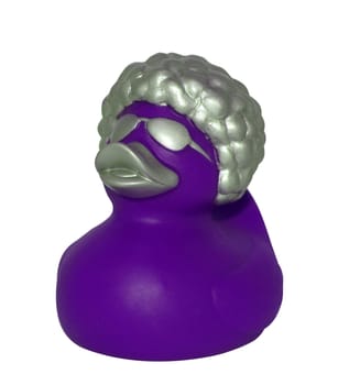 Funky Purple Rubber Duck isolated with clipping path      