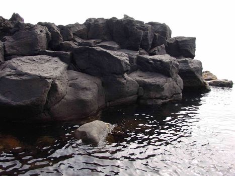 Landscapes of Sakhalin, stones in the sea