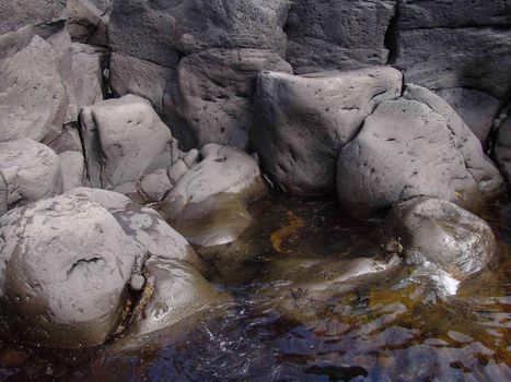 Landscapes of Sakhalin, stones in the sea