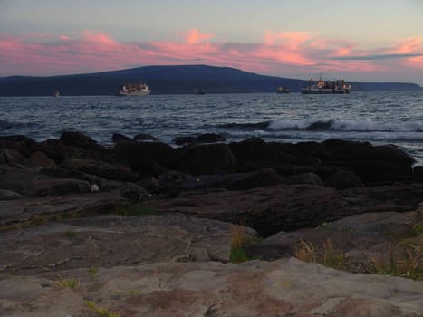 Landscapes of Sakhalin, sea coast