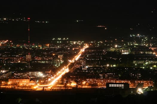 Landscapes of Sakhalin, night Yuzhno-Sakhalinsk