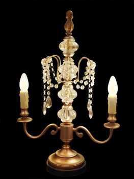 Ornate Table Lamp Chandelier isolated with clipping path        