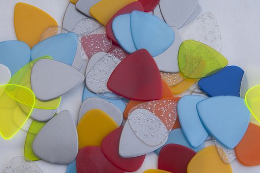 Brightly coloured Guitar Plectrums or Picks