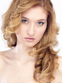 Young beautiful woman with blond hair