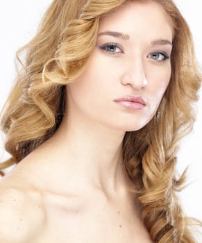 Young beautiful woman with blond hair