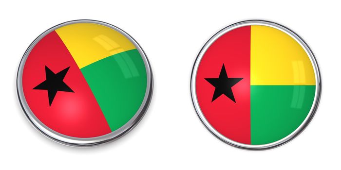 button style banner in 3D of Guinea-Bissau
