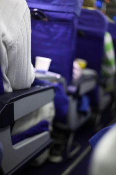 airplane seats in row on board