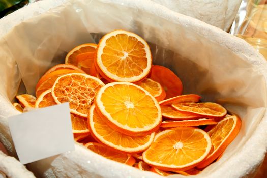 detail of christmas decoration - dried orange slices