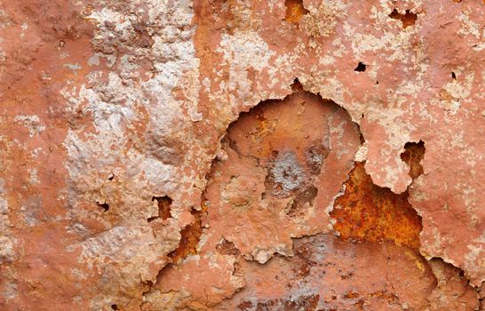 Much corrosion on the surface of iron plate