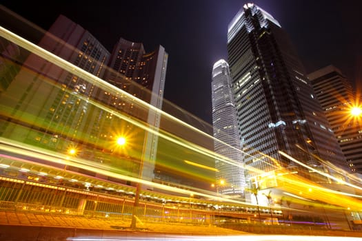 traffic in city at night