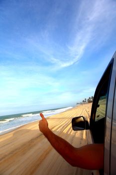 beach drive on allroad car