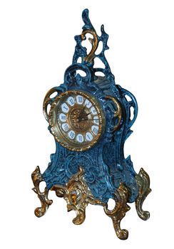 Antique Clock isolated with clipping path      