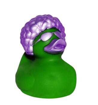 Funky Purple Rubber Duck isolated with clipping path      