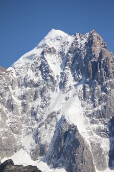 mountain and snow and sky blue