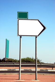 Blank white sign with a copy space area