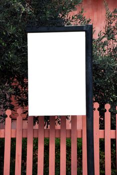 Blank white sign with a copy space area