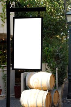 Blank white sign with a copy space area