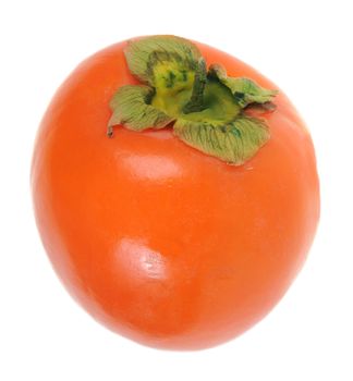 Persimmon fruit also known as khaki or sharon isolated on white background