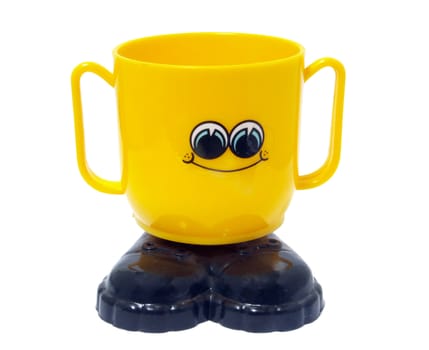 Yellow Mug isolated with clipping path       