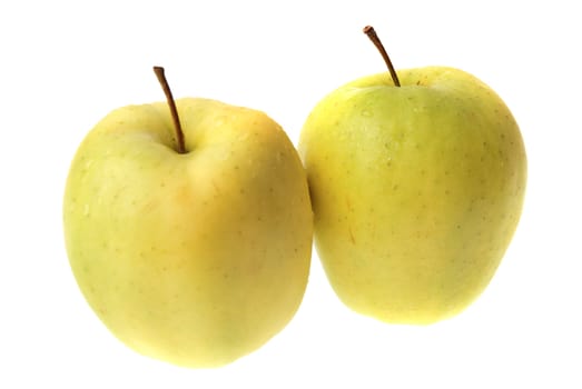 Green apples isolated on white background.