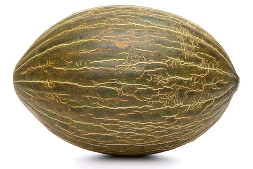 Green melon isolated on white background .