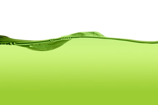 Green water line isolated on a white background.