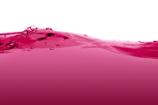 Pink liquid wave isolated on a white background.