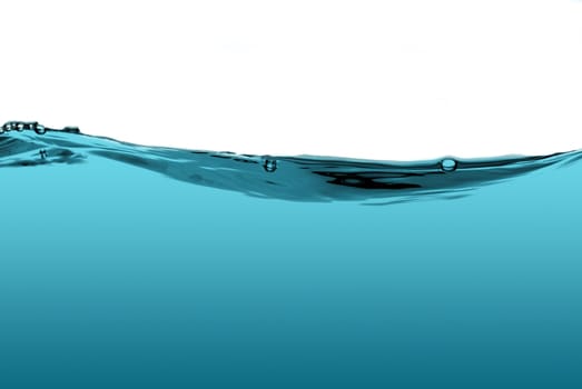 Blue water wave isolated on a white background.