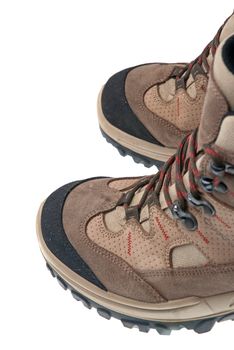 Hiking boots isolated on a white background.