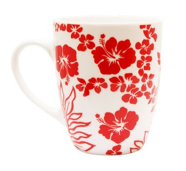 Hibiscus Covered Mug isolated with clipping path       