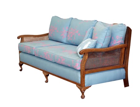 Couch with Matching Cushions Isolated with clipping path        