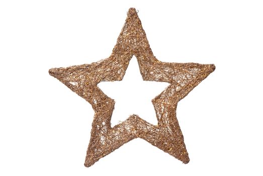 Christmas tree star decoration isolated on white background.