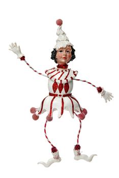 White Christmas doll decoration isolated on white background.